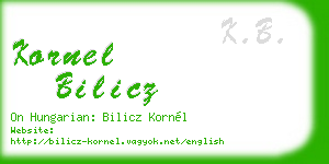 kornel bilicz business card
