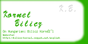 kornel bilicz business card